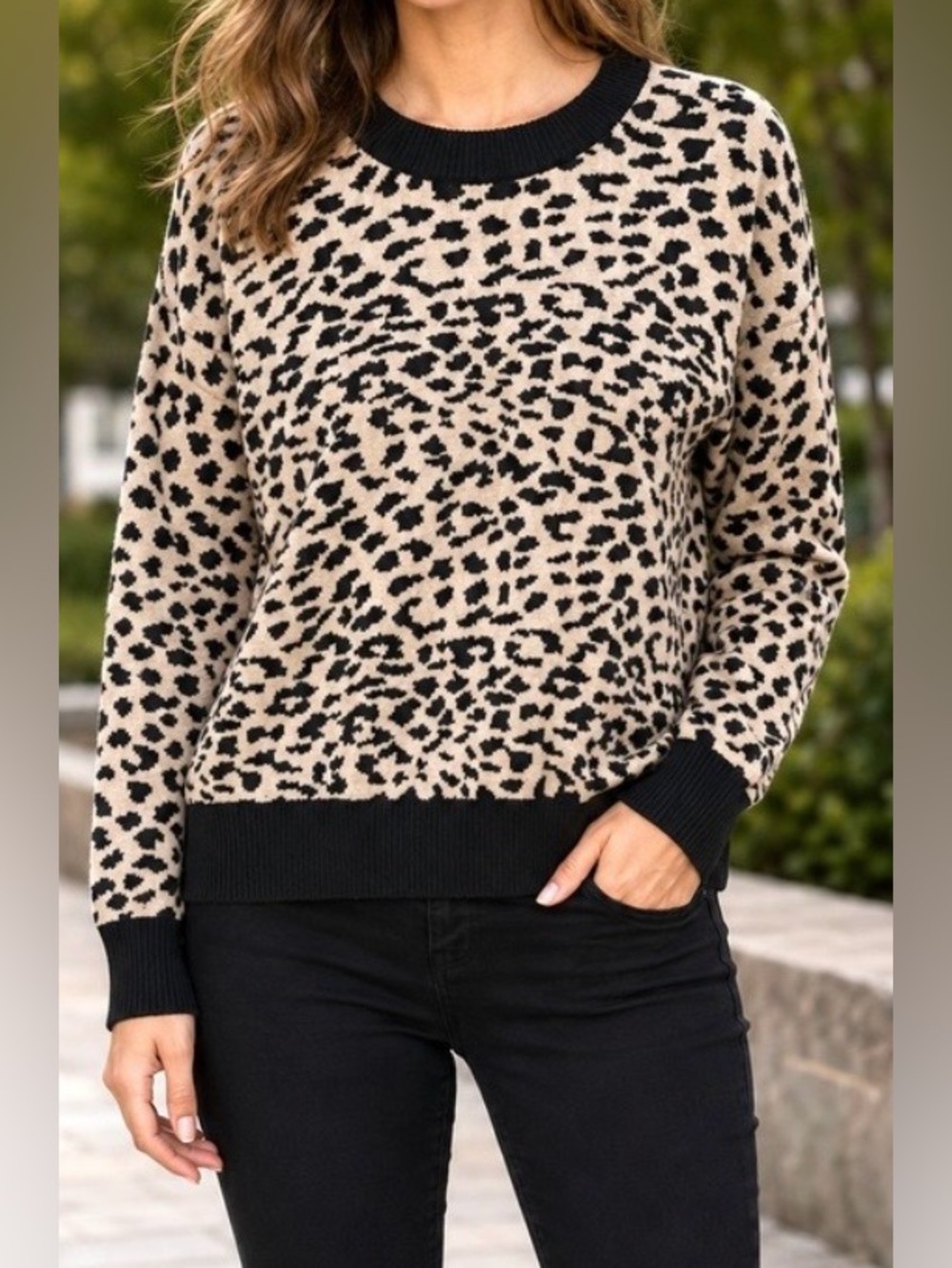 T Tahari Cheetah Print Sweater